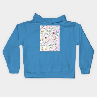 cute cat dango pattern on pink and cream Kids Hoodie